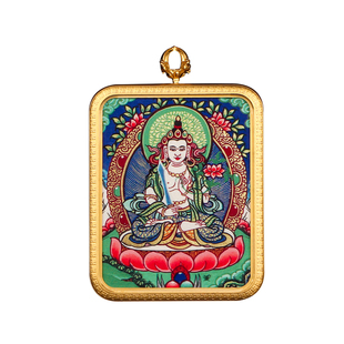 唐卡吊坠双面嘎乌盒黑黄财神扎基拉姆藏式五路财神佛牌黑财神男女
