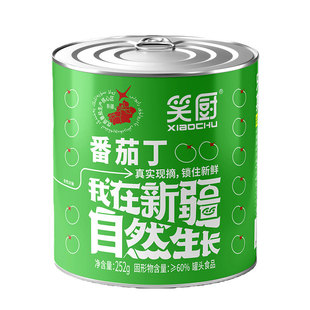 25年笑厨新疆番茄丁新鲜西红柿番茄块酱252g罐头无添加0脂肪去皮