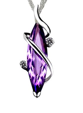 紫水晶/纯银项链/配包装