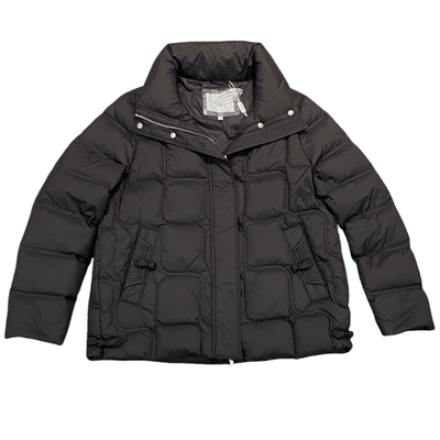 妈妈冬装90白鸭绒m.d.y梦蝶缘正品时尚中年黑色方格短款羽绒服