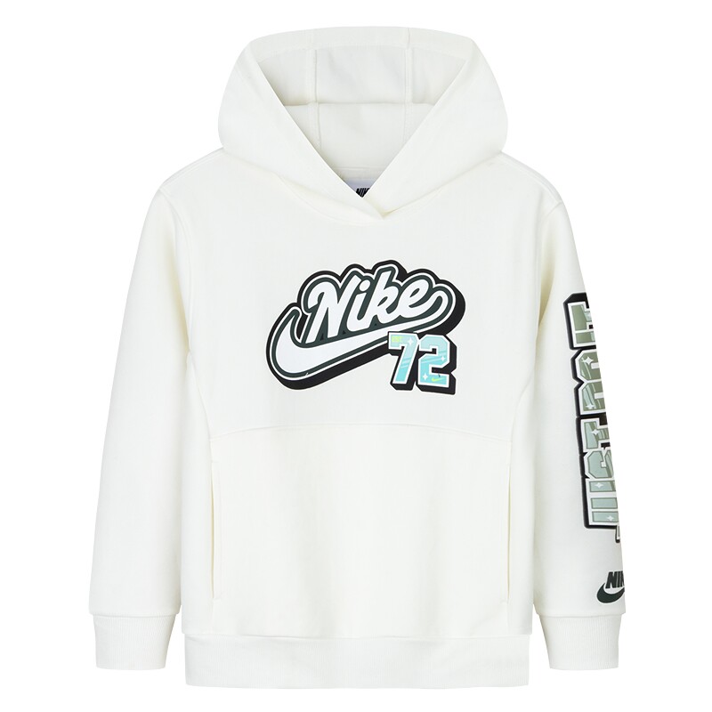 Nike童装男女童连帽卫衣春秋季儿童小童运动上衣长袖白NY2432102
