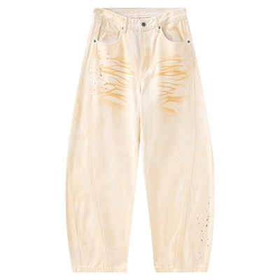 DESIGNSECRETS 25FW巴黎高端时尚泼墨涂鸦牛仔裤男士潮流休闲裤子