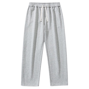 青少年夏季薄款纯棉直筒休闲裤男春秋宽松运动裤长裤子阔腿裤卫裤