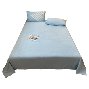 红豆秋冬加厚牛奶绒床单单件宿舍单人2025新款珊瑚绒法兰绒绒被单