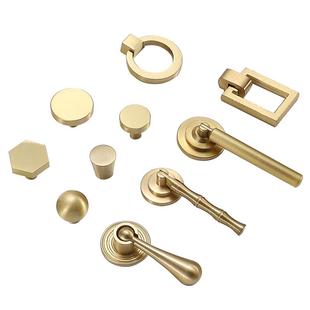 法式圆球黄铜单孔拉手大全简约高档中式金色橱柜抽屉柜门衣柜把手