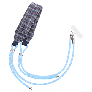 PaPaPa制造局新款格纹羊毛绒材质高级挂脖手机挂绳可调节斜跨挂绳