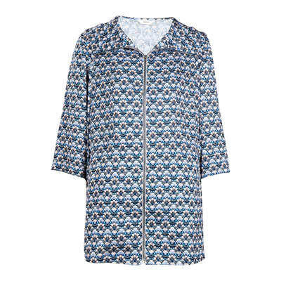 红人碎花连帽收腰七分袖风衣女
