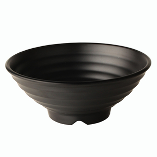美日嘉宝密胺面碗仿瓷饭碗黑色汤粉碗 日式6寸磨砂麻辣烫碗C052