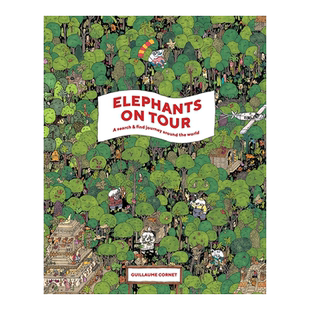 【预售】大象巡游：环游世界的寻找之旅 Elephants on Tour 英文原版儿童绘本6-9岁城市风景 法国插画家Guillaume Cornet