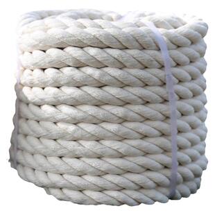 三股棉绳猪唾液采集绳取样棉绳手工编织手提软麻花粗细装饰米白绳