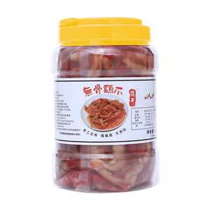 酸辣蒜味桶装无骨鸡爪吃播同款