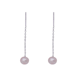 新款简约超迷你小巧珍珠女耳线纯银镀14k金长款百搭气质高级耳坠