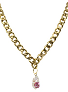 【限时8折】XTASTE 希腊 MATHE 陶土珍珠吊坠链条项链小众设计