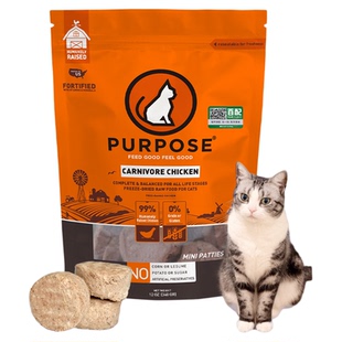 PURPOSE璞斯多口味 全阶段无谷冻干肉饼 全猫 12oz