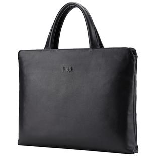 ELLE HOMME真皮男包手提包男款横款商务公文包高级感牛皮商务挎包