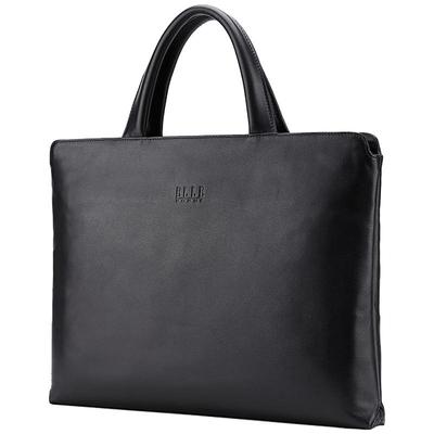 elle轻薄款真皮手提男包