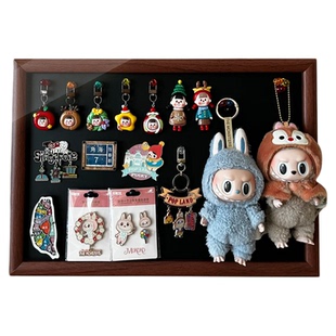 磁吸小黑板冰箱贴展示板磁性白板写字板家用教学可擦收纳板长条谷子周边展示架挂墙式可移动化妆品收纳照片墙