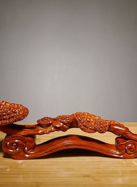 花梨木雕刻灵芝如意摆件工艺品家居客厅玄关摆设装饰开业乔迁礼品