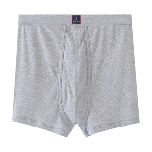 豪门3条装男士纯棉罗纹高腰四角内裤青少年宽松中老年大码宽松