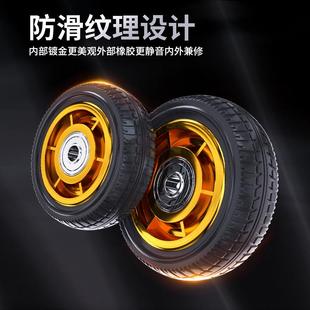 万向轮轮子大全橡胶静音重型脚轮3568寸小手推车拖车轮滑轮承重