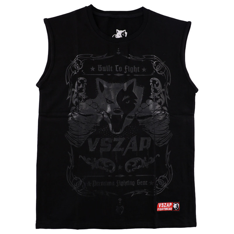 VSZAP运动背心搏击健身无袖T恤MMA纯棉格斗UFC柔术散打泰拳训练男