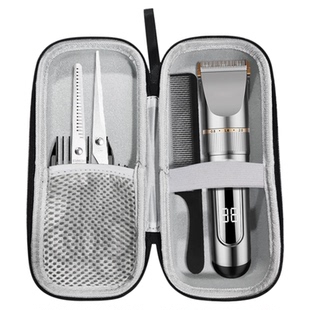 适用理发器多功能收纳包通用电推剪保护盒美发工具箱发型师专用工具包加厚外壳内置短绒防摔减震收纳数码配件