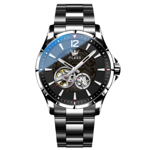 瑞士欧利时手表男士2025新款正品机械表男款夜光防水镂空品牌腕表