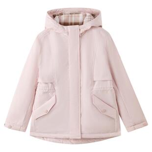 【三防】eland kids衣恋童装女童棉服2025年冬新品工装风连帽外套