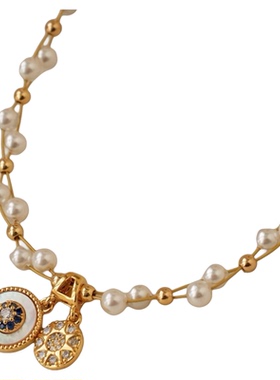 「珍珠圆舞曲」双层珍珠项链缠绕设计感锁骨链女款高级感精致颈链