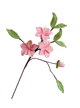 钩织精品桃花花束纯手工编织