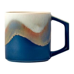 象上山海蓝叠加杯马克杯陶瓷杯景德镇送男友咖啡杯早餐杯高颜值