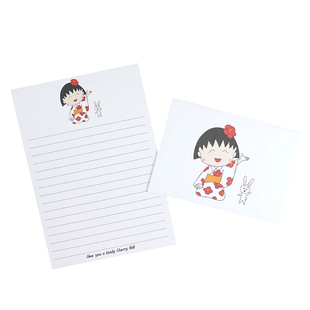 日韩卡通文具清新少女ins可爱小丸子信封信纸套装书写稿信笺定制