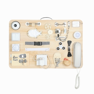 成品忙碌板DIY配件原木色busyboard蒙特梭利早教玩具宝宝礼物