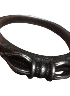 45837藏传老天铁金刚杵戒指 文玩配饰