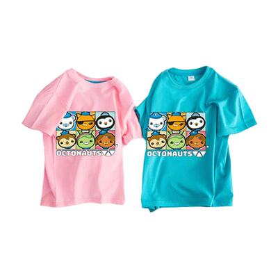 海底小纵队圆领休闲短袖纯棉T恤