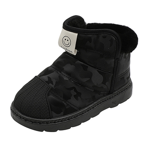 儿童雪地靴冬季加绒加厚女童毛绒棉靴中大童宝宝防水保暖男童棉鞋