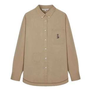 TeenieWeenie小熊奥莱衬衫秋季休闲简约通勤微阔基础长袖衬衣女装