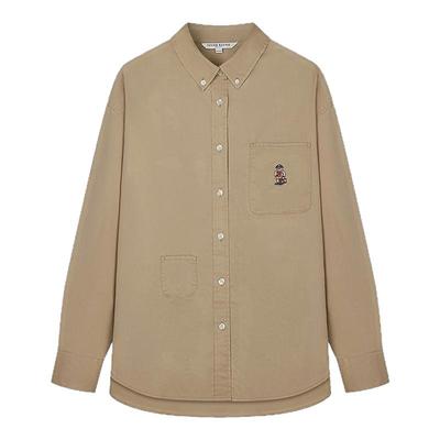 TeenieWeenie小熊奥莱衬衫秋季休闲简约通勤微阔基础长袖衬衣女装