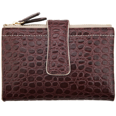 品仕双返袋双拉链女银包头层牛皮