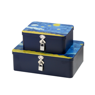 家用铁盒长方形密码箱小型储物盒密码锁保险箱防盗小箱子上锁盒子