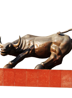 玻璃钢定制广场斗牛塑像厂家仿铜