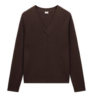 【特享折扣】Woolmark认证欧时力 100%羊毛V领毛衣女2025秋季新品