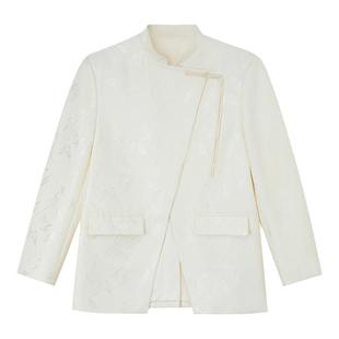 PAPERLLL辛间新中式上衣女秋季国风女装2025新款立领缎面气质外套