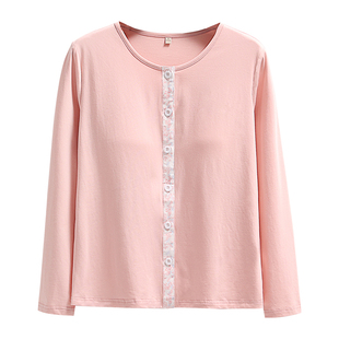 带胸垫放疗穿的衣服前开扣术后穿开衫上衣长袖中老年