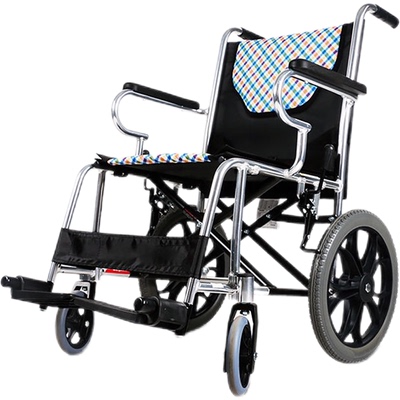 鱼跃轮椅H032C折叠轻便铝合金款瘫痪轮椅超轻老人轮椅专用代步车