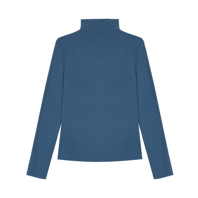 pusumede 极简实穿 慵懒感高领长袖针织衫女宽松休闲叠穿打底上衣