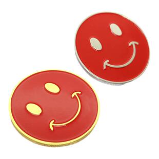 笑脸胸针金属徽章定制微笑服务之星胸章班徽订制商务礼品勋章制作