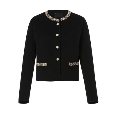 珂莱同款小香风羊毛蚕丝短外套