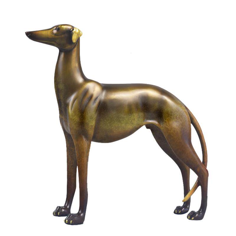 纯铜狗摆件灵缇犬旺财狗礼品
