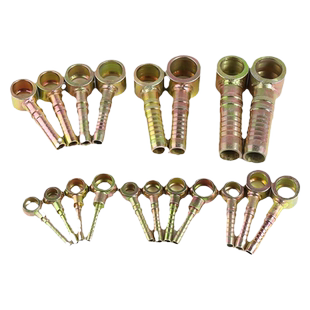 液压油管接头圆球头扁型头6杆8杆10杆高压油管铰接式Q型扣压接头